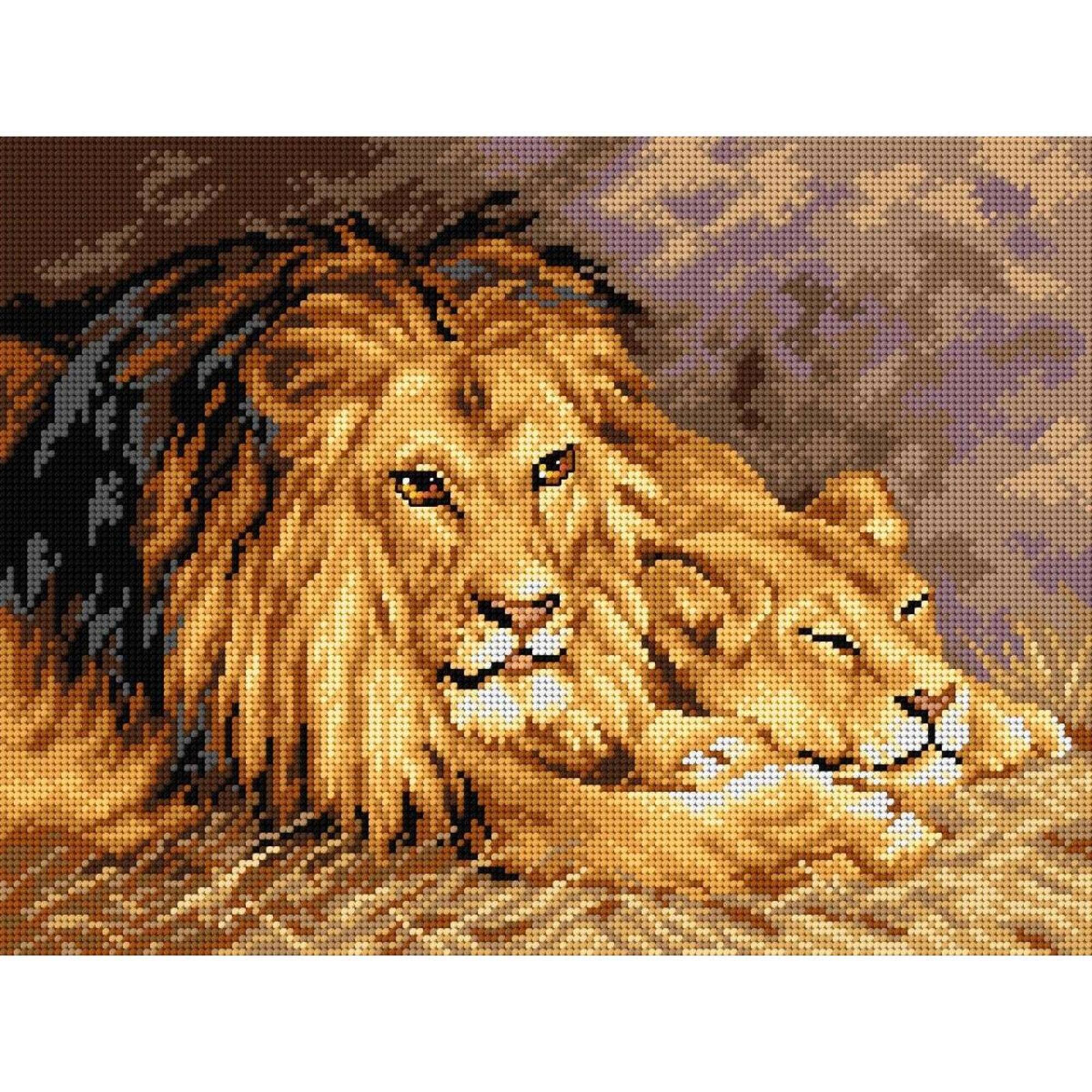 Orchidea The British Lion by Geza Vastagh Needlepoint Canvas Counted Cross Stitch Kit